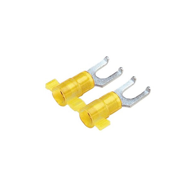 Panduit Fork Terminal, #10 Stud Size, 10 AWG, 600 V, Nylon Insulated, Yellow, 2000 PK PN10-10FF-2K - main